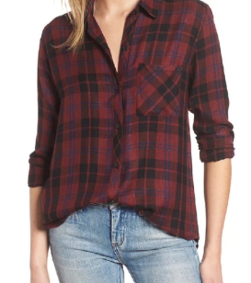 Rails Taylor Flannel Shirt in Wine Navy Black (S)